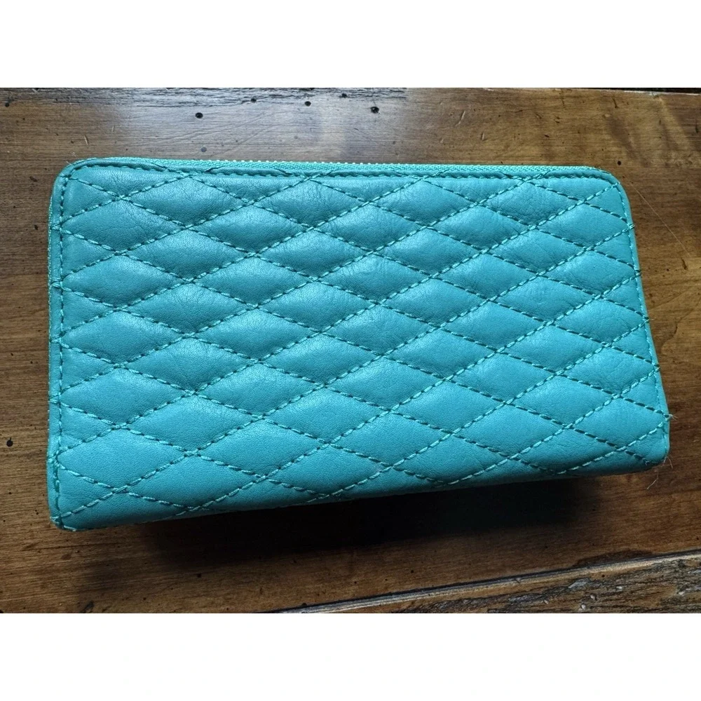Rebecca Minkoff Quilted Zip-Around Wallet‎ Turquoise